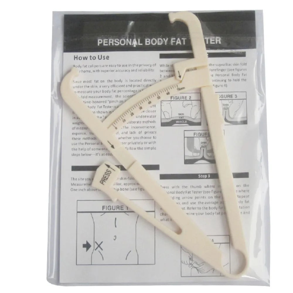 Body Fat Caliper Tester – Skinfold Measurement Tool with Chart (1/3/5 Pcs)