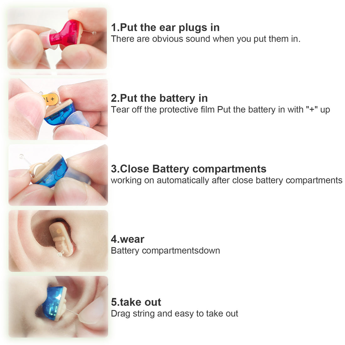Premium CIC Hearing Aid Pair – Mini In-Ear Sound Amplifier with Portable Case