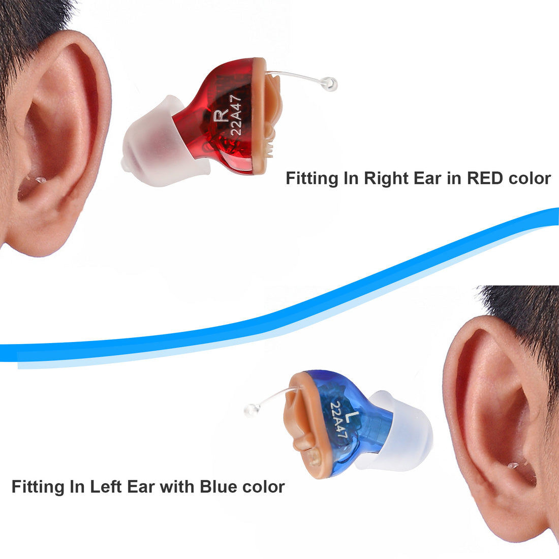 Premium CIC Hearing Aid Pair – Mini In-Ear Sound Amplifier with Portable Case