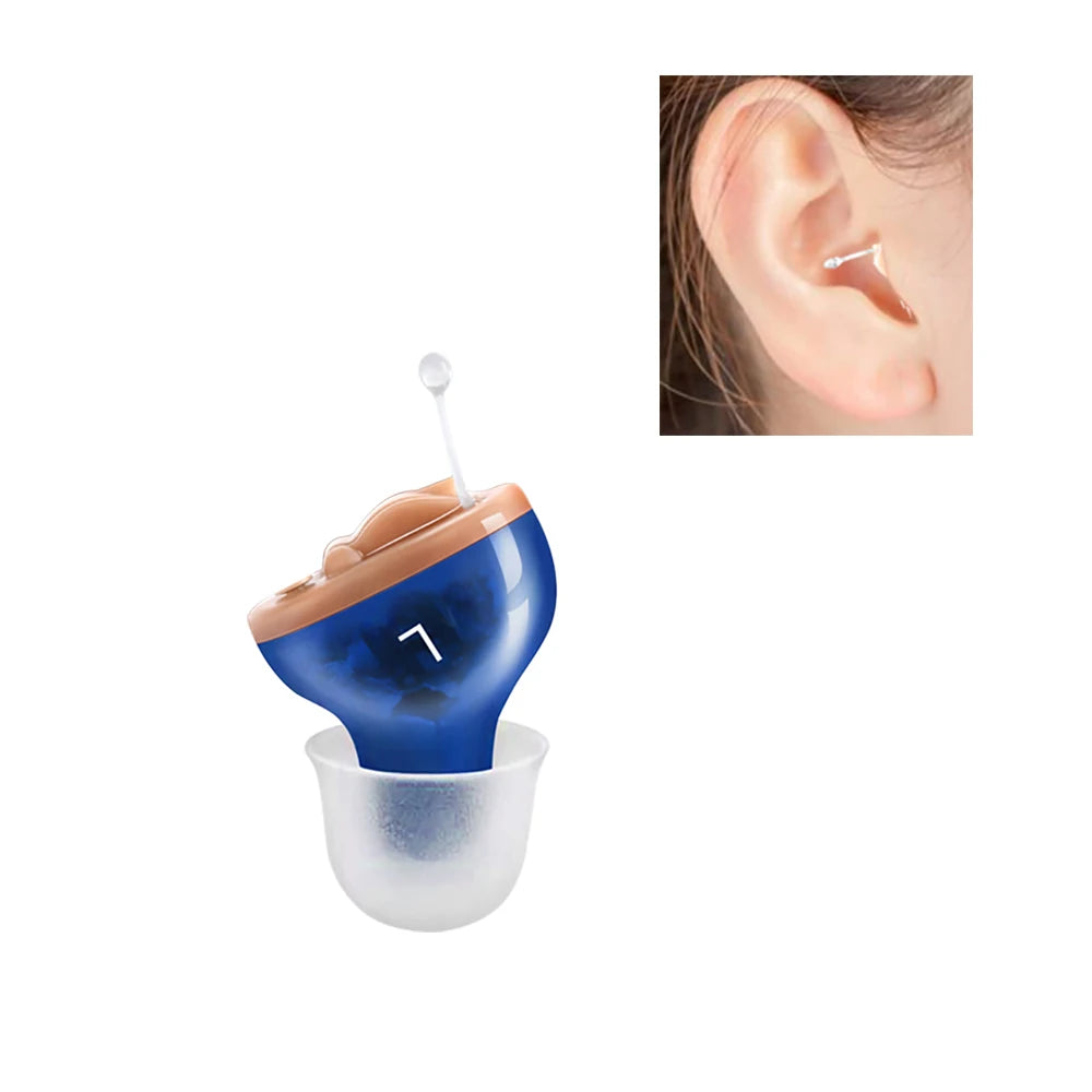 Premium CIC Hearing Aid Pair – Mini In-Ear Sound Amplifier with Portable Case