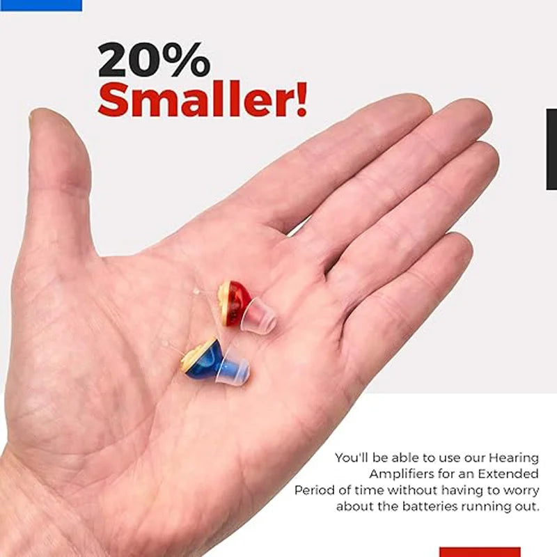 Premium CIC Hearing Aid Pair – Mini In-Ear Sound Amplifier with Portable Case
