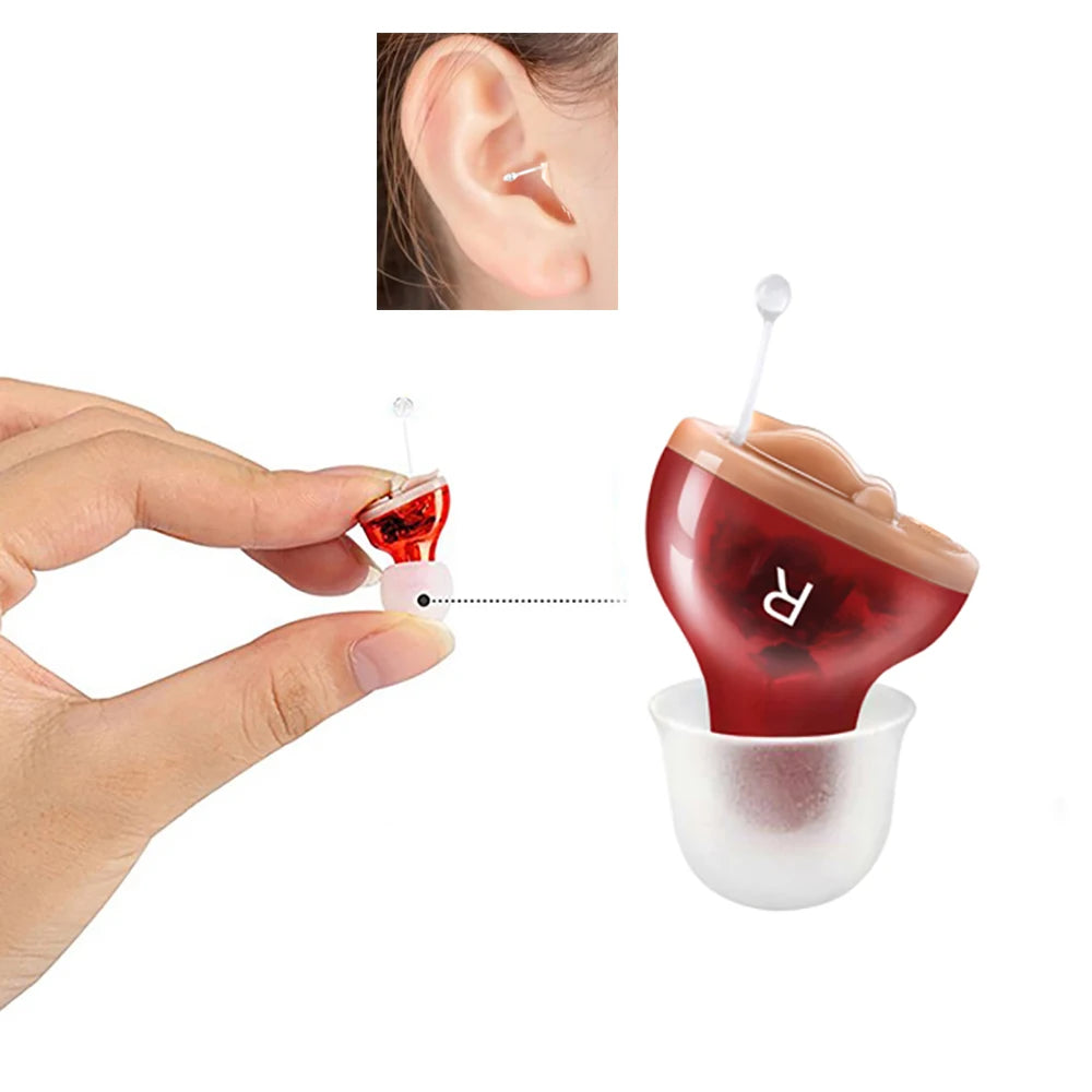Premium CIC Hearing Aid Pair – Mini In-Ear Sound Amplifier with Portable Case