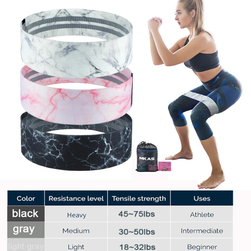 MKAS Fitness Long Resistance Bands – 3-Piece Fabric Workout Set for Pull-Ups, Glute Training & Full-Body Exercis