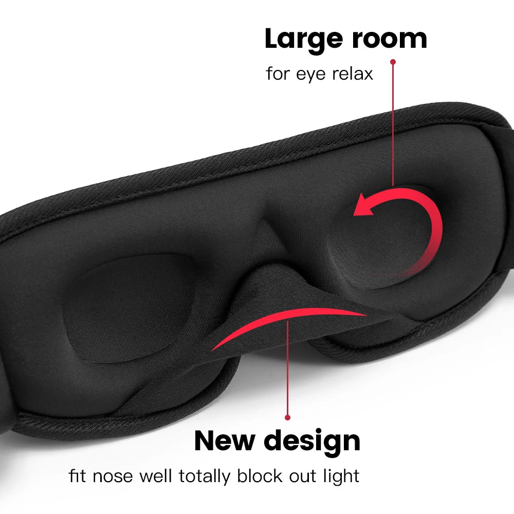 3D Padded Sleep Mask – Soft Eye Shade & Sleeping Aid