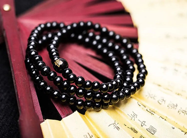 6mm Sandalwood 108 Bead Mala – Buddhist Prayer Bracelet for Meditation & Yoga