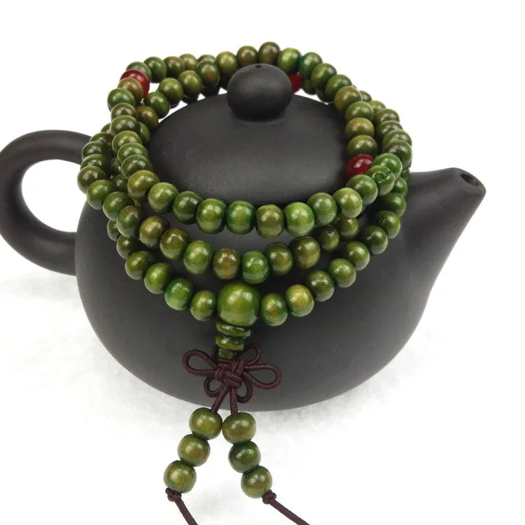 6mm Sandalwood 108 Bead Mala – Buddhist Prayer Bracelet for Meditation & Yoga