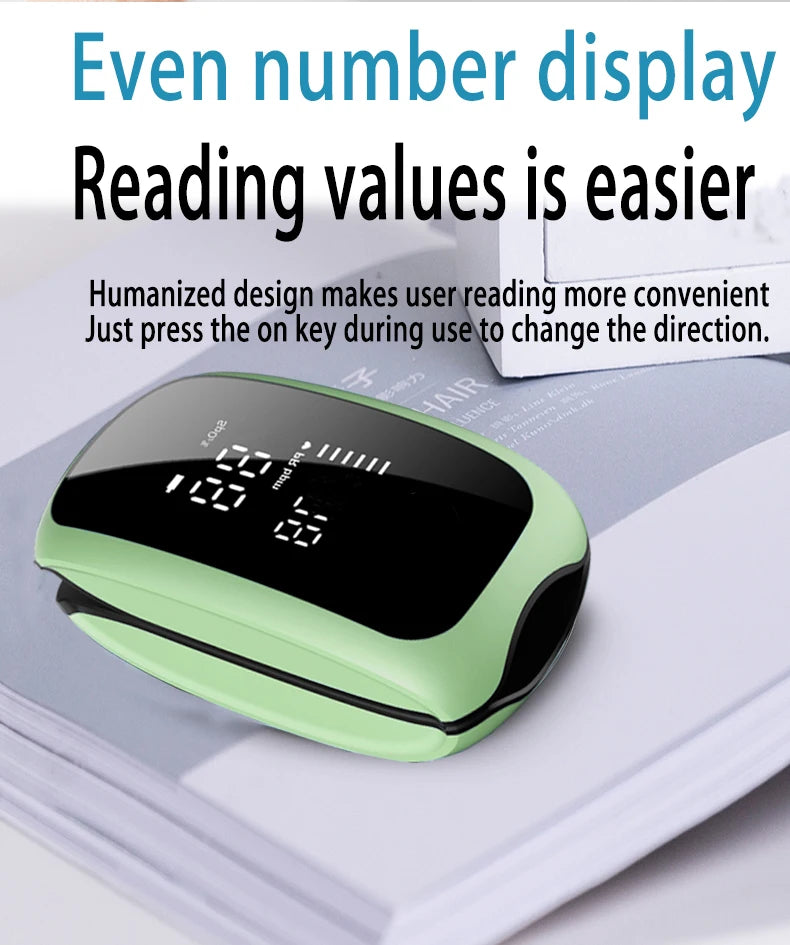 Recharge Finger Pulse Oximeter SpO2 Blood Oxygen Saturation Monitor with Rate Measurements Meter Medical Digital LED Heart Rate