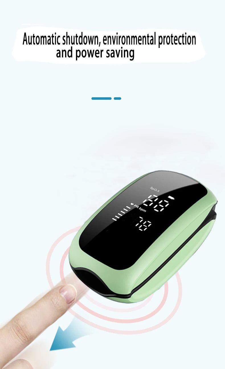 Recharge Finger Pulse Oximeter SpO2 Blood Oxygen Saturation Monitor with Rate Measurements Meter Medical Digital LED Heart Rate