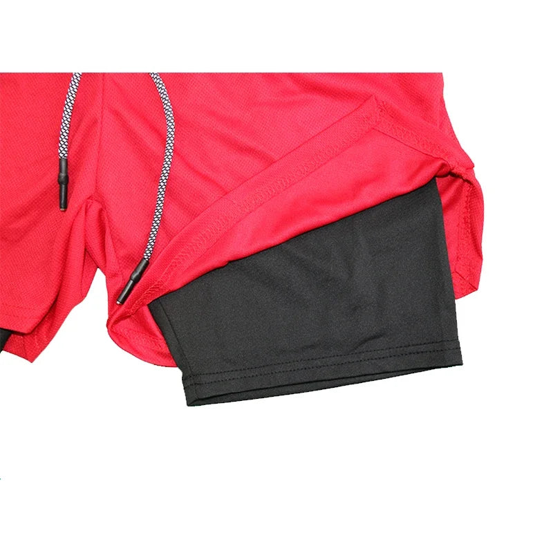 Men’s 2-in-1 Double Layer Gym Shorts – Quick-Dry Workout & Running Shorts