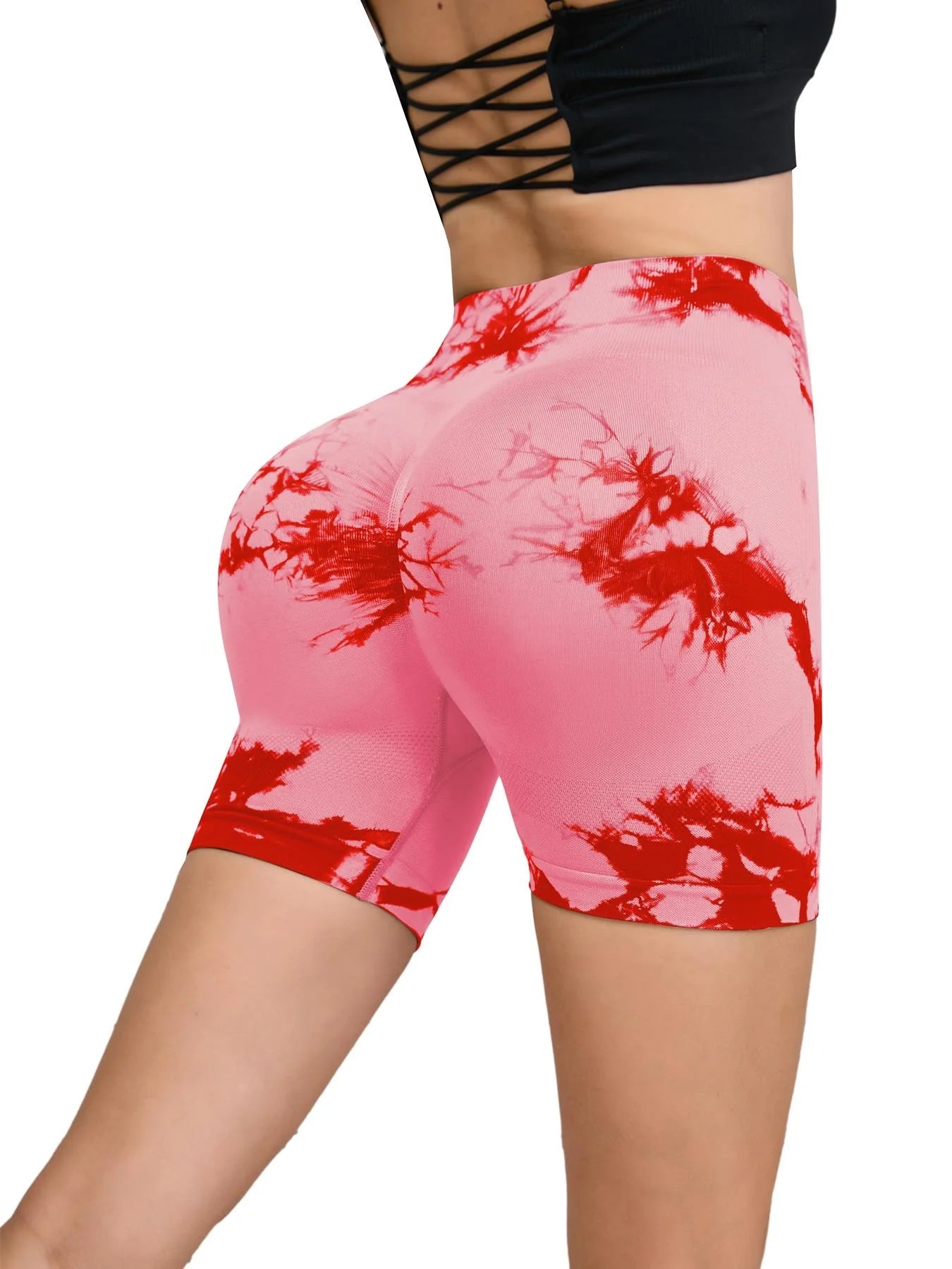 Tie-Dye High Waist Women’s Fitness & Yoga Shorts – Hip-Lifting