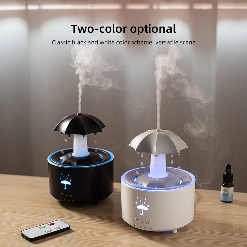 Cloud Rain Humidifier – Raindrop Aroma Diffuser with Remote & Night Light