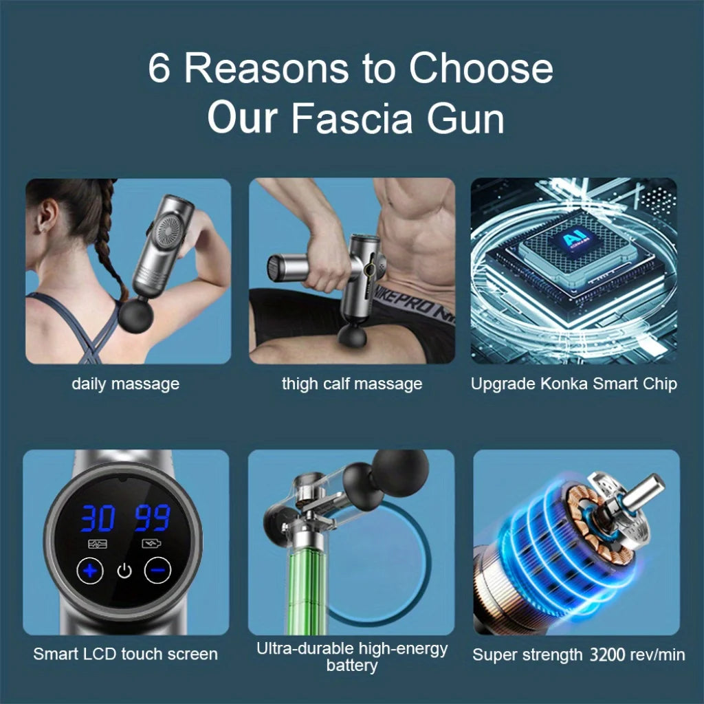 Portable Fascia Massage Gun – Deep Muscle Relaxation & Fitness