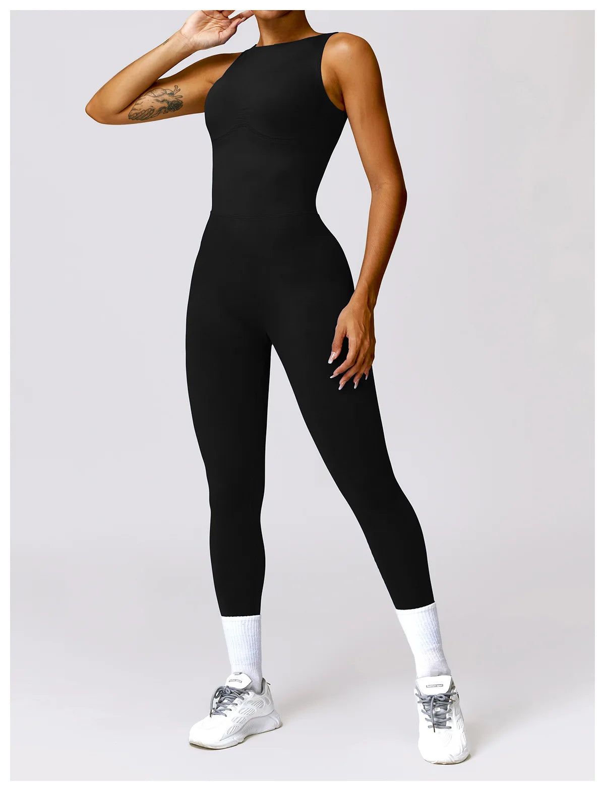 Women’s One-Piece Sporty Jumpsuit – Backless Yoga Suit with Leggings, Gym & Pilates Sportswear