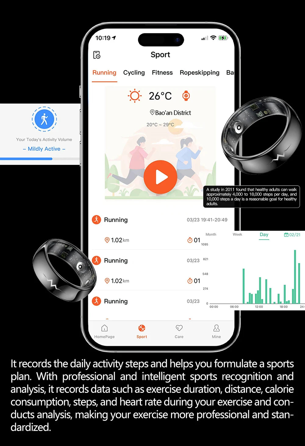 High-End Smart Ring – ECG, Blood Oxygen, Heart Rate & Blood Pressure Monitor with Sleep Tracking, 5ATM Waterproof, Multi-Sport Modes