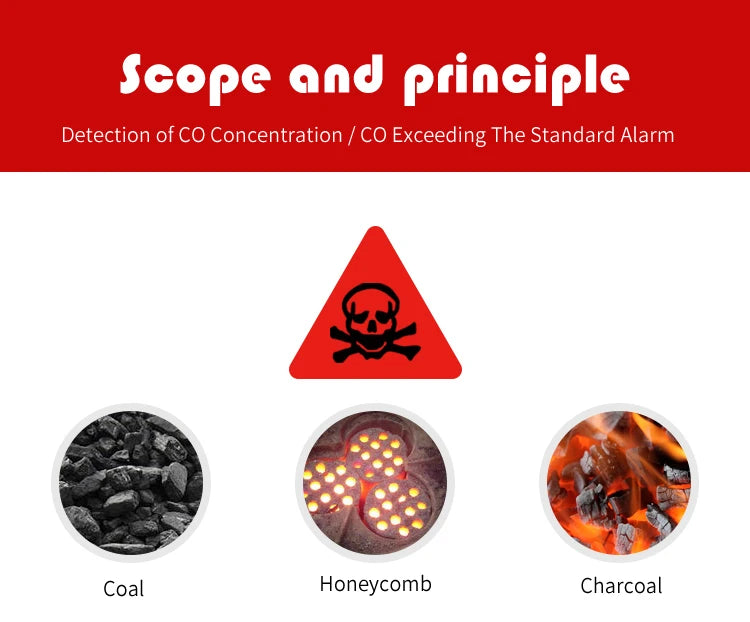 Independent CO Alarm Sensor – Carbon Monoxide Detector with LCD Display & 85dB High-Sensitivity Warning for Home & Hotel