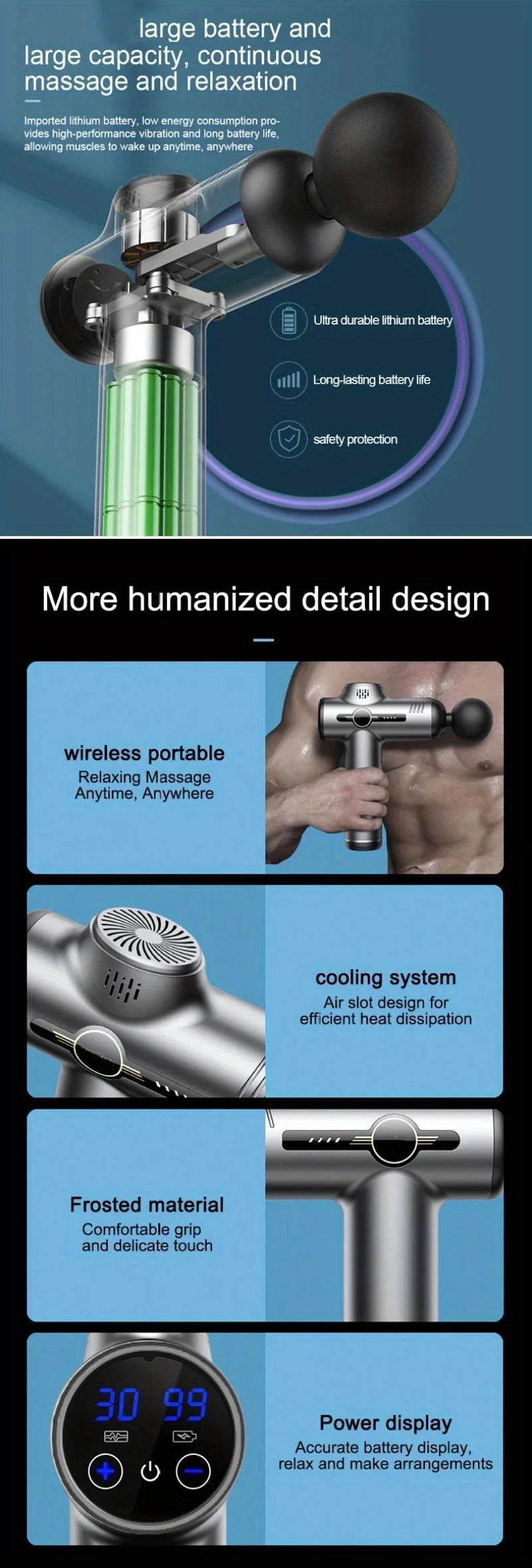 99-Level Deep Tissue Massage Gun – Electric Muscle & Fascia Relaxation Tool