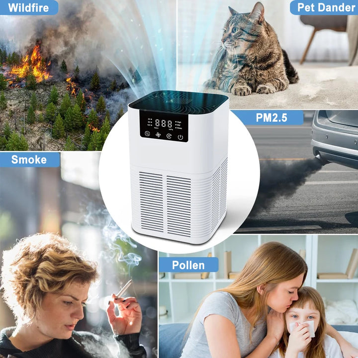Air Purifier with HEPA & Negative Ion Generator – Smoke & Odor Cleaner