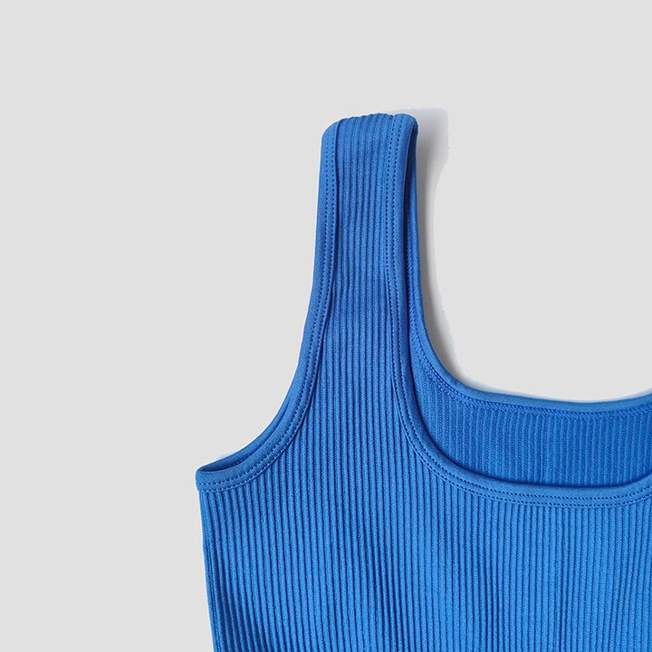 Seamless Ribbed Jumpsuit Women’s Yoga Tracksuit – One-Piece Sleeveless Fitness Romper