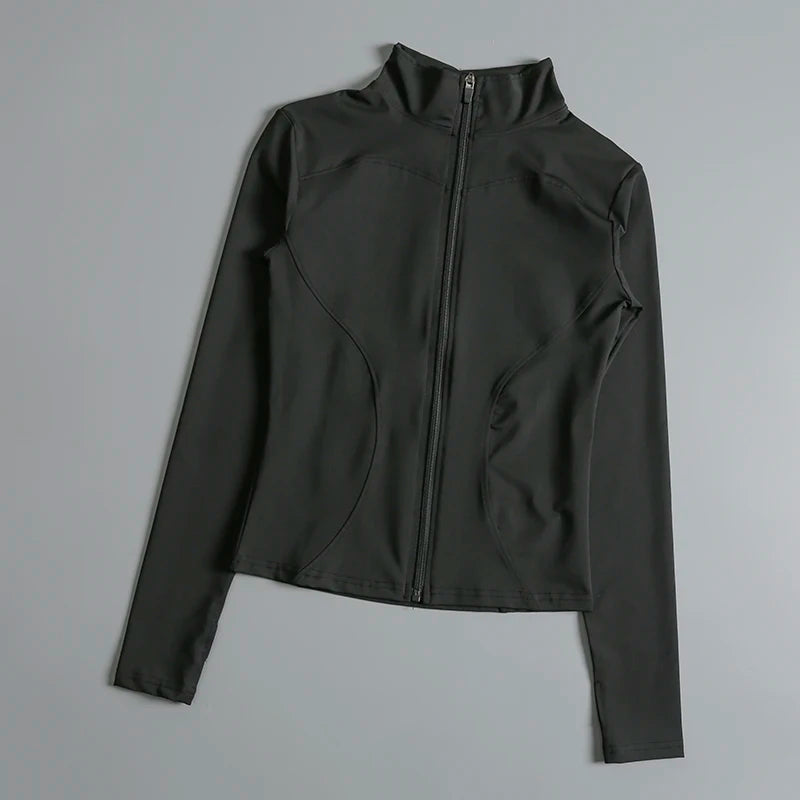 Women’s Cropped Gym & Yoga Zip-Up Sports Jacket