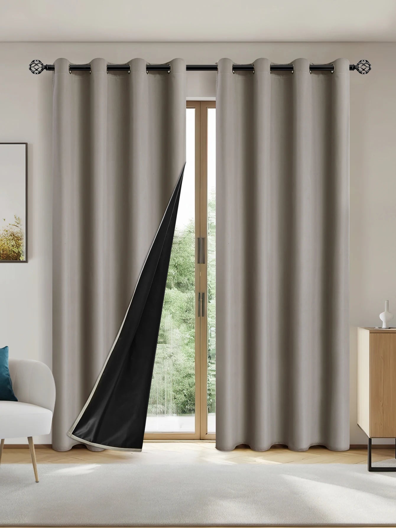 Solid Blackout Curtain with Grommets – Bedroom Privacy Drapes