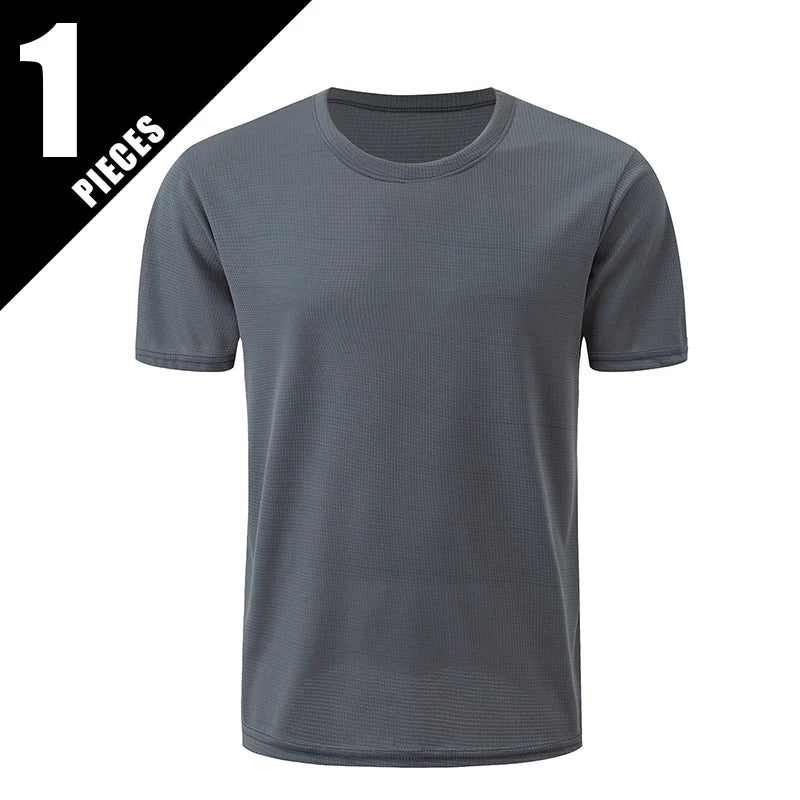 Men’s Waffle Sports Shirt – Short Sleeve Fitness & Training Top (1/5 Pcs)