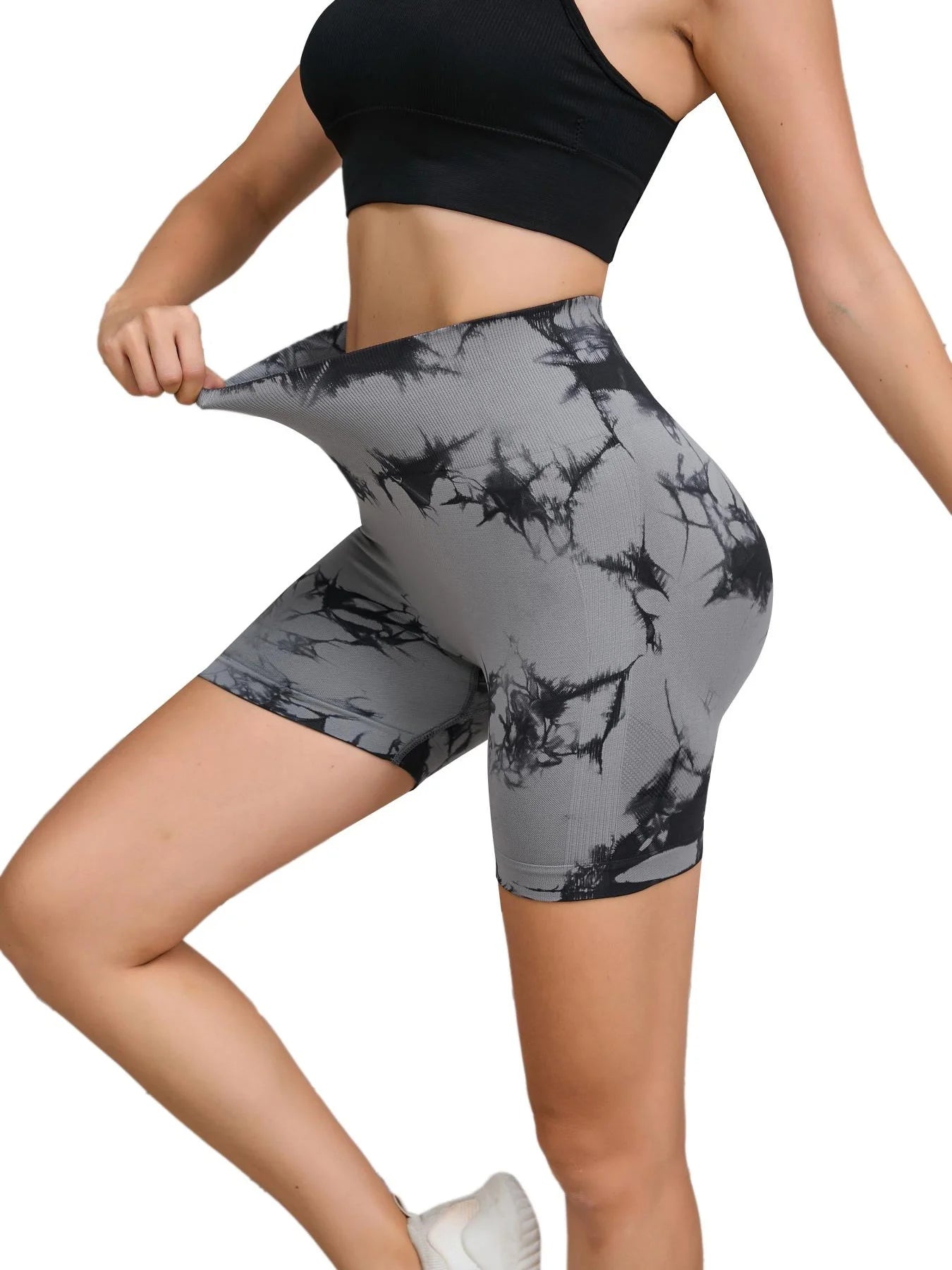 Tie-Dye High Waist Women’s Fitness & Yoga Shorts – Hip-Lifting