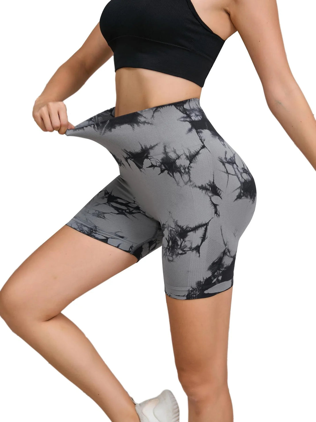 Tie-Dye High Waist Women’s Fitness & Yoga Shorts – Hip-Lifting
