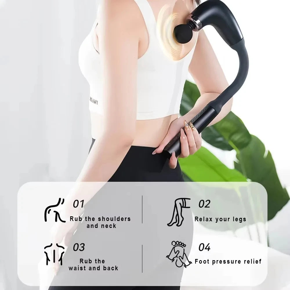 Smart Massage Gun – Rechargeable Handheld Electric Massager Hammer for Back & Full Body Relaxation