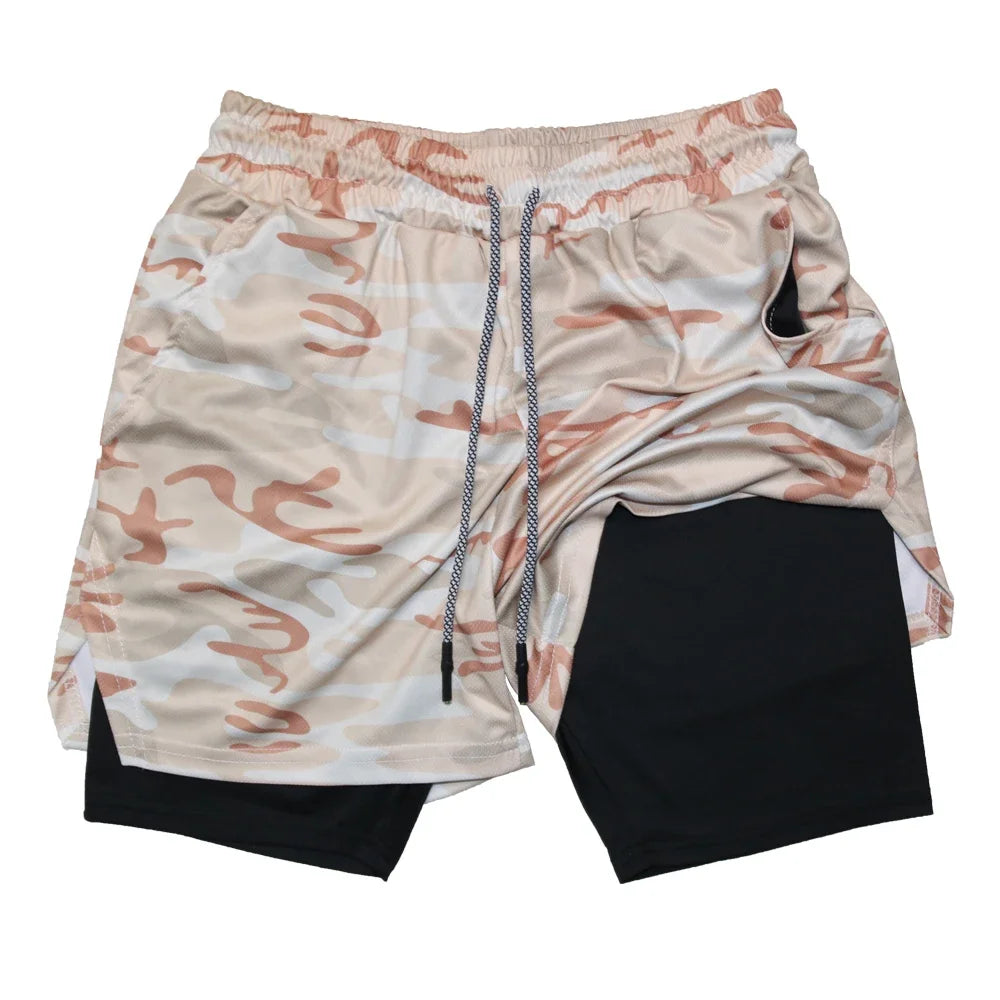 Men’s 2-in-1 Double Layer Gym Shorts – Quick-Dry Workout & Running Shorts