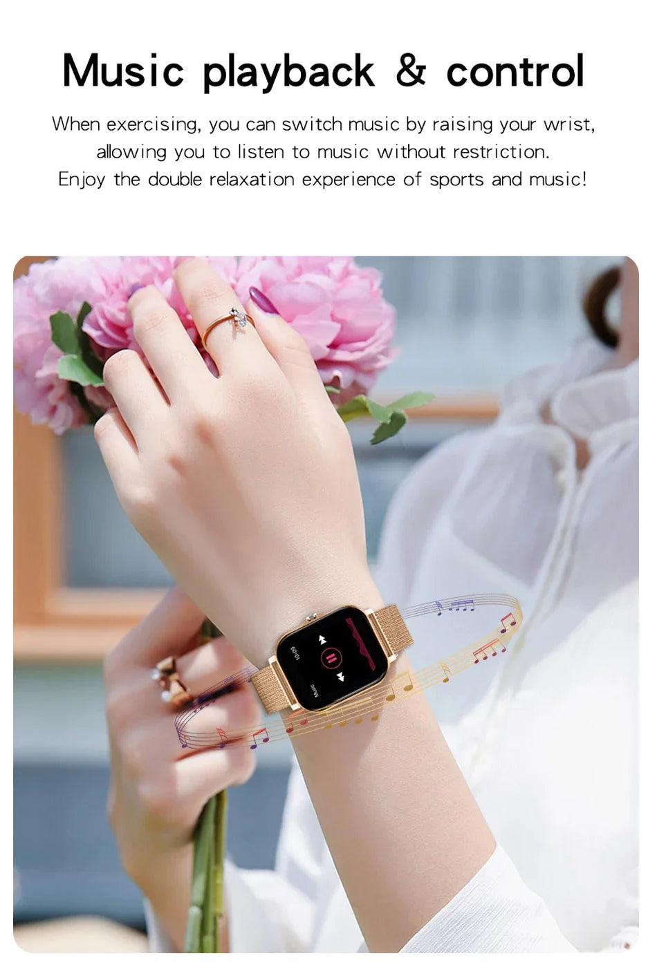 Smartwatch with Bluetooth Call, Health Monitoring, 1.44" Color Screen