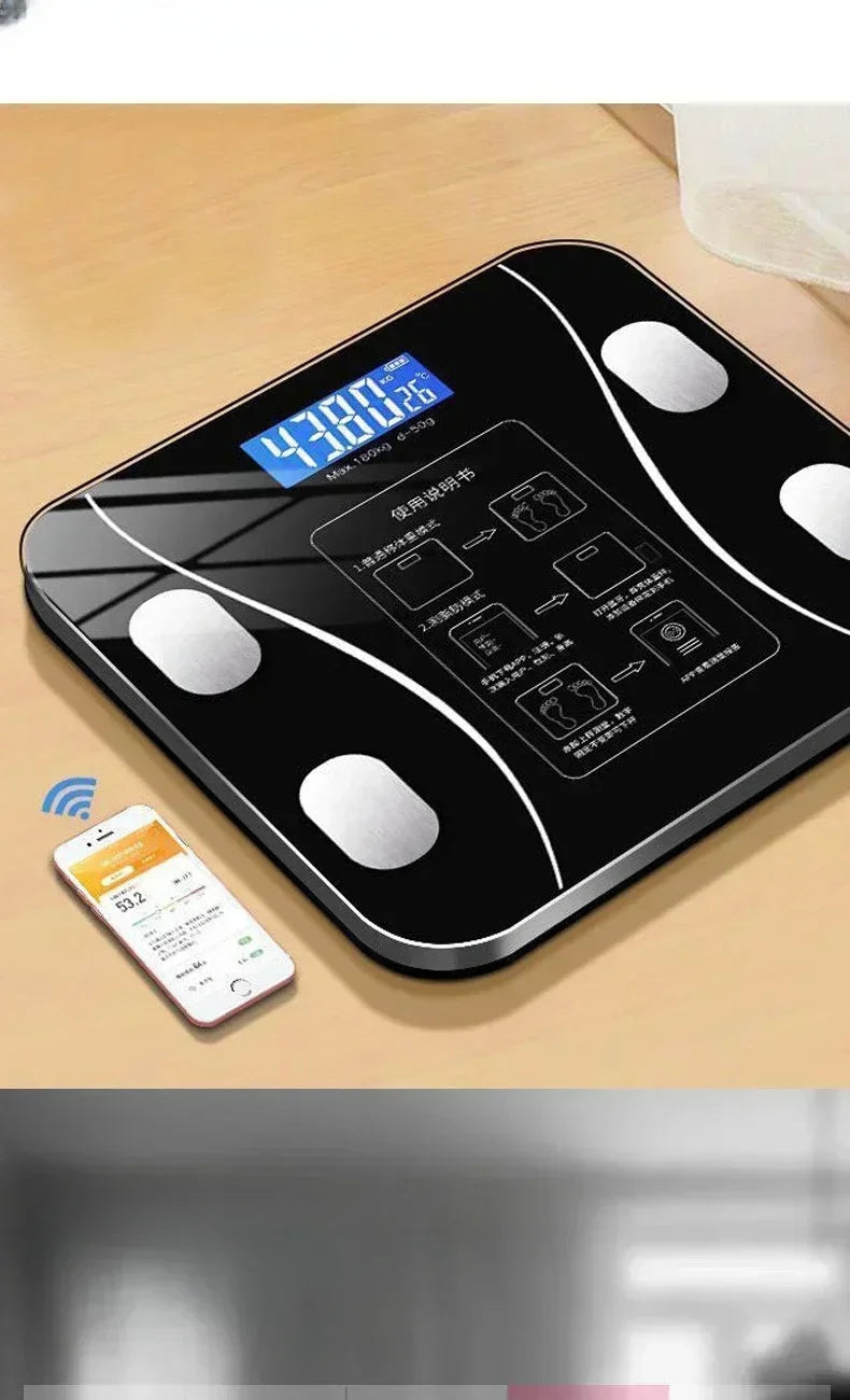 Bluetooth Body Fat Scale – Smart Digital Weight Scale with USB Charging