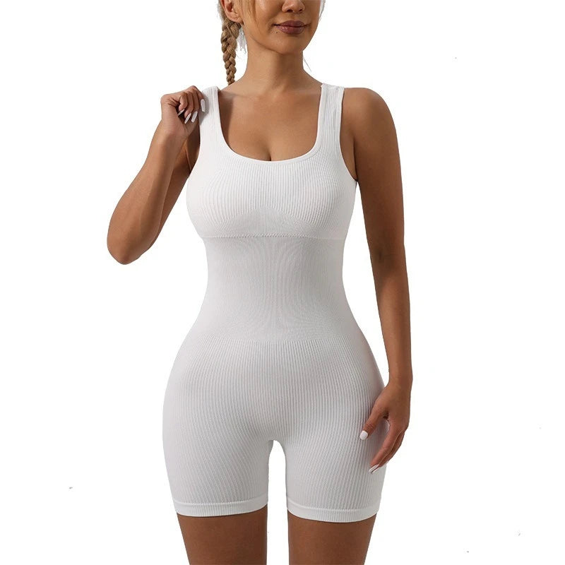 Seamless Tummy Control Bodysuit – Women’s Backless One-Piece Yoga Romper