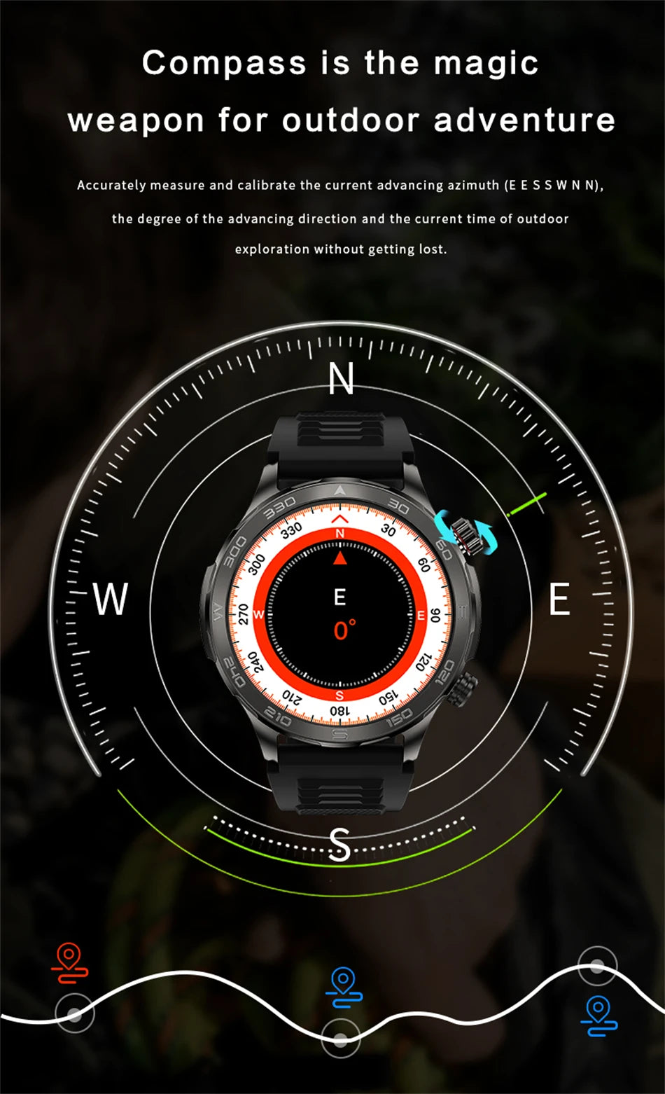 Men’s Smartwatch – AMOLED HD, Bluetooth Call, NFC & GPS