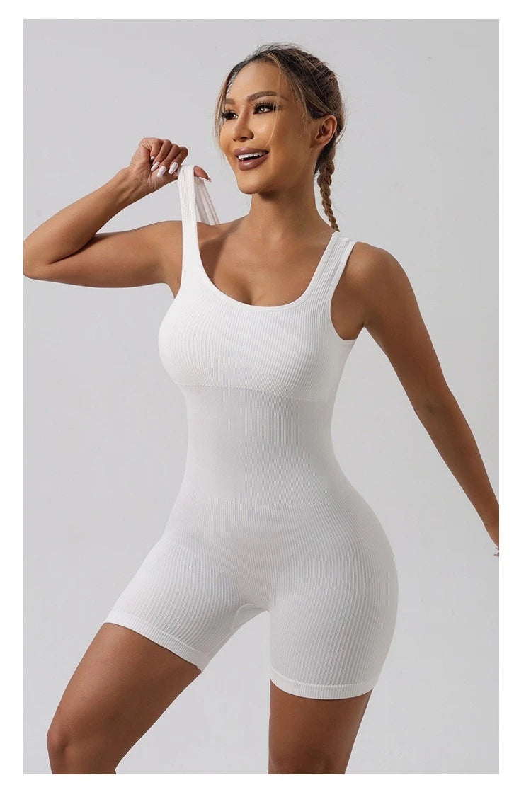 Seamless Tummy Control Bodysuit – Women’s Backless One-Piece Yoga Romper