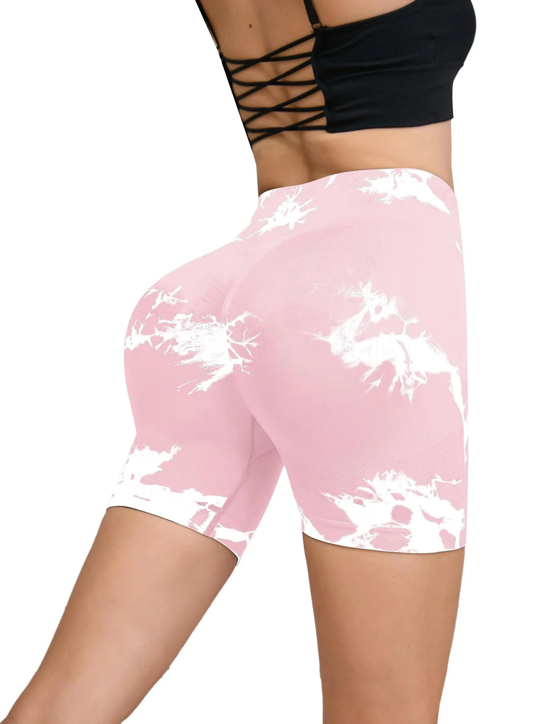 Tie-Dye High Waist Women’s Fitness & Yoga Shorts – Hip-Lifting
