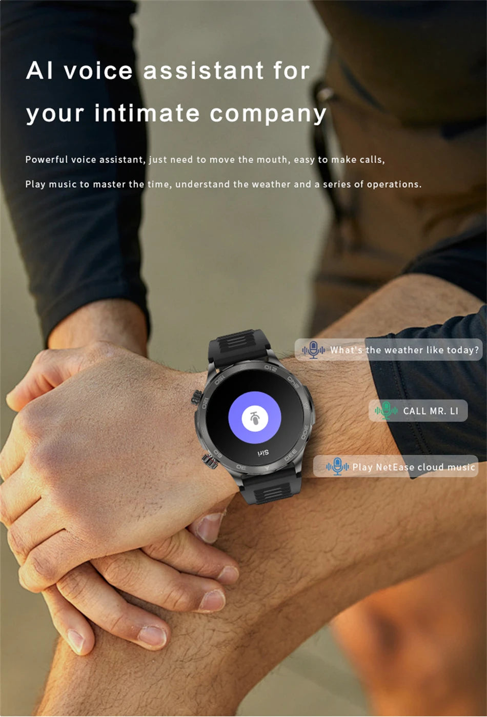 Men’s Smartwatch – AMOLED HD, Bluetooth Call, NFC & GPS