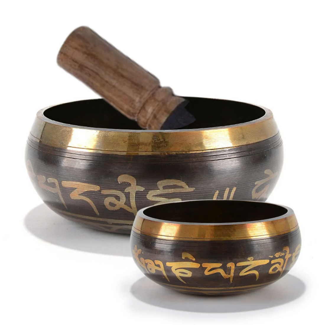Tibetan Singing Bowl Set – 8.5–20CM Scripture Bowls for Meditation & Healing
