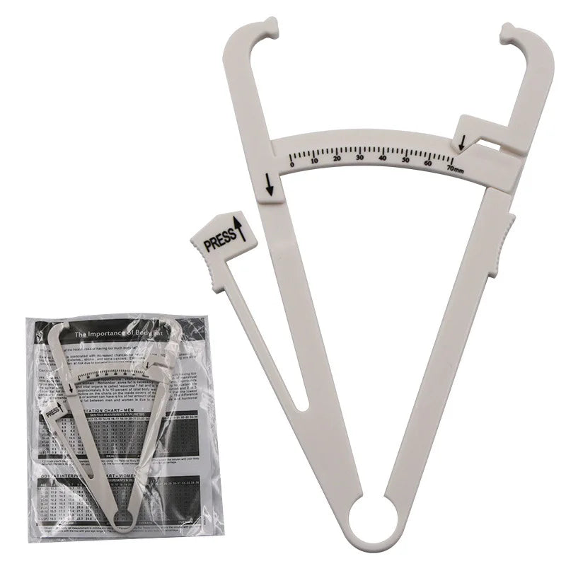 Body Fat Caliper Tester – Skinfold Measurement Tool with Chart (1/3/5 Pcs)