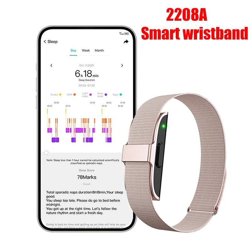 2208A Smart Bracelet – Heart Rate & Blood Pressure Monitor, Fitness Tracker Watch with Pedometer for Men & Women