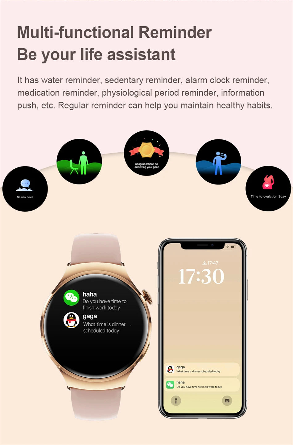 Women’s GPS Smartwatch with NFC, Bluetooth Call & Health Tracking