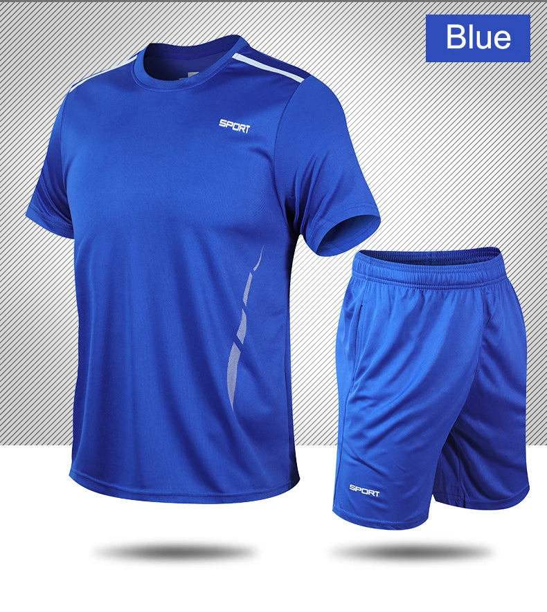 CHRLCK Men’s Quick-Dry Sports Set – Breathable T-Shirt & Shorts