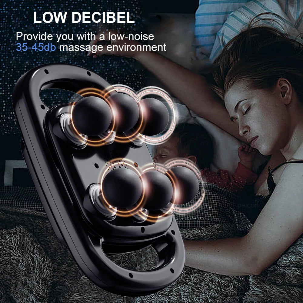 ascia Gun – 6-Head Deep Tissue Massager with 14mm High-Frequency Vibration, Wireless Body Relaxation Tool