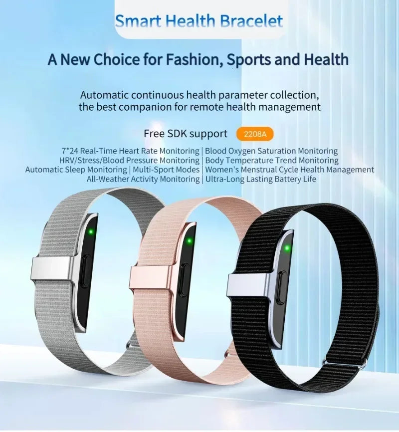 2208A Smart Bracelet – Heart Rate & Blood Pressure Monitor, Fitness Tracker Watch with Pedometer for Men & Women