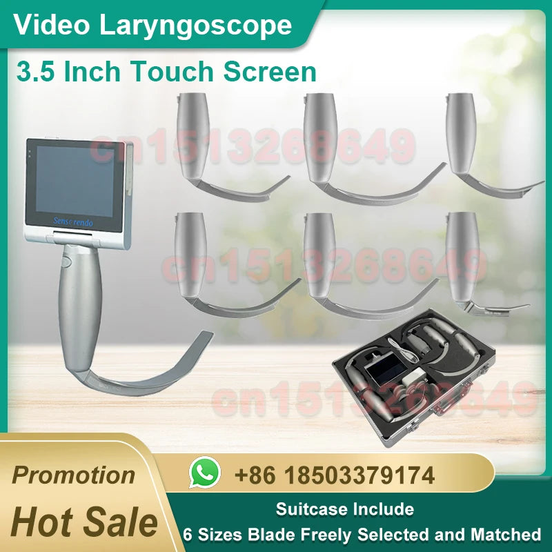 " Digital Video Laryngoscope – Touchscreen Anesthesia Scope with Reusable Blades