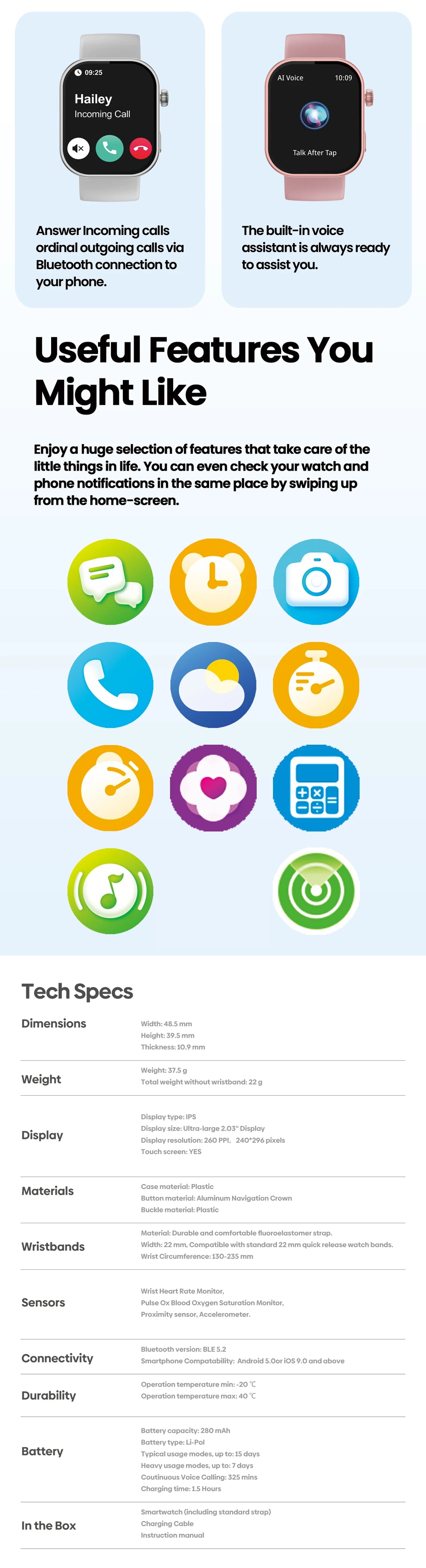 Zeblaze Btalk Plus Smartwatch – 2.03" HD Voice Calling & Fitness Tracker