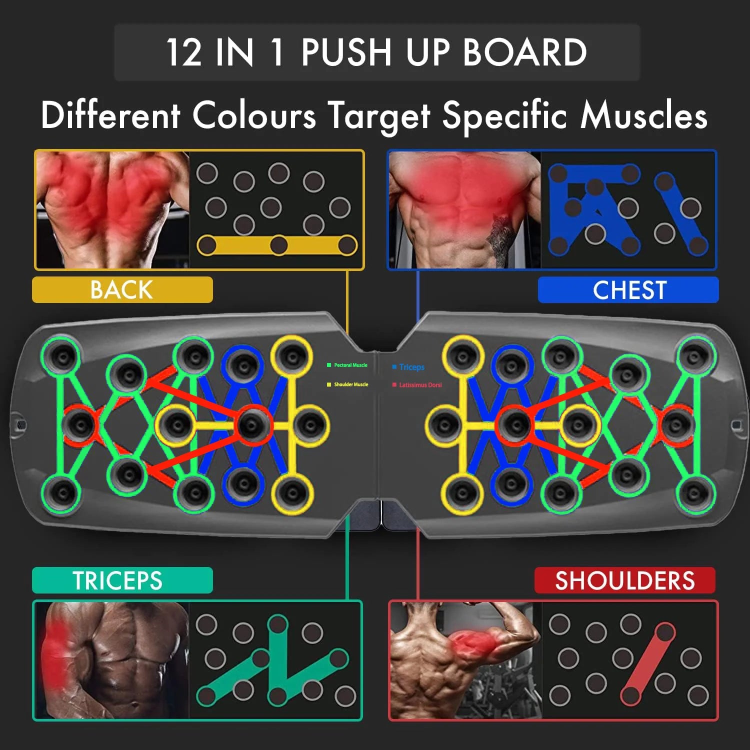 Foldable Push-Up Board Set – Multifunctional Fitness Equipment for Chest, Arms, Back & Core