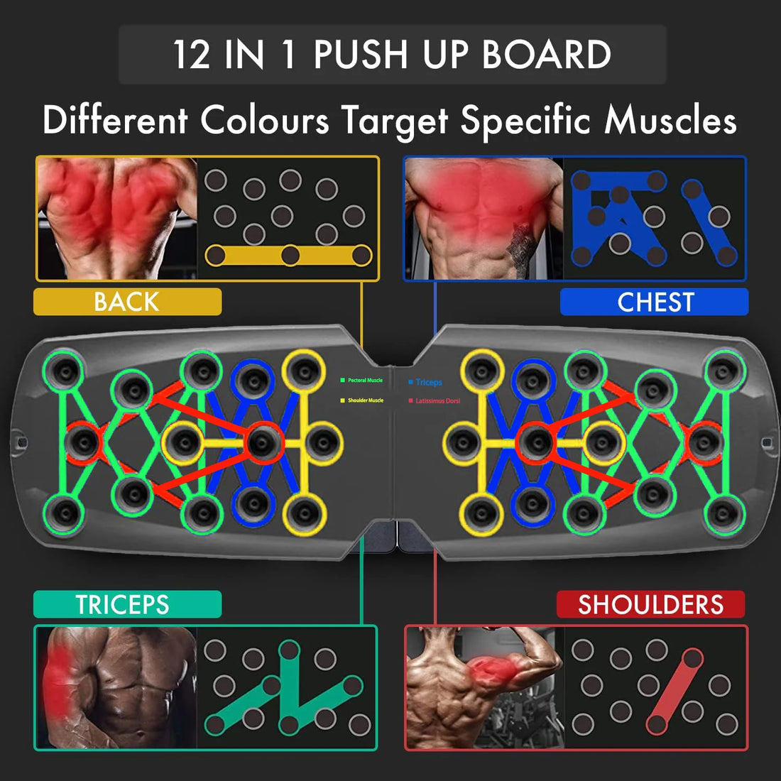 Foldable Push-Up Board Set – Multifunctional Fitness Equipment for Chest, Arms, Back & Core