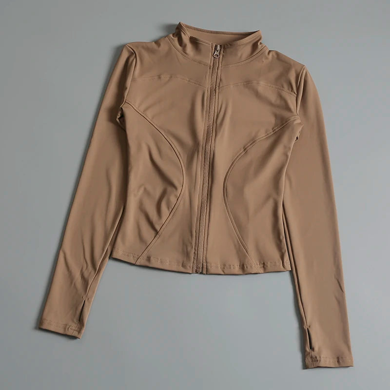 Women’s Cropped Gym & Yoga Zip-Up Sports Jacket
