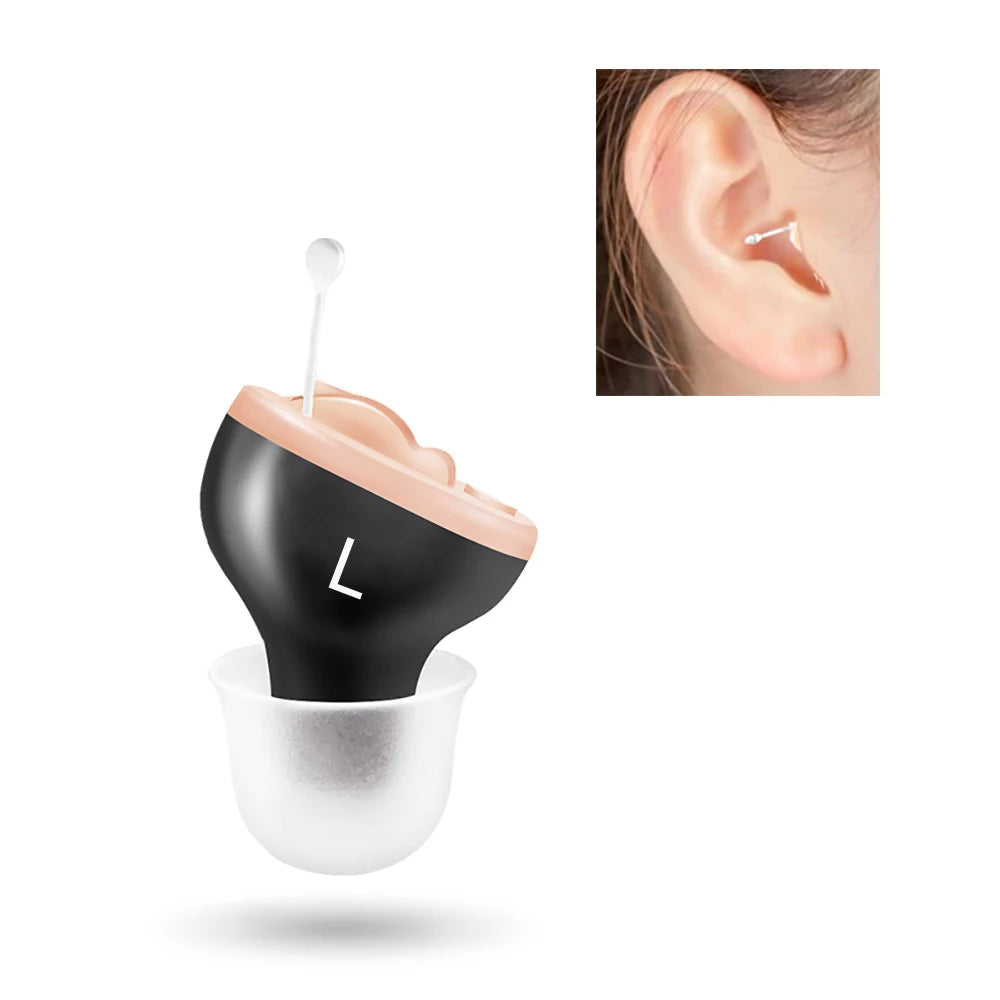 Premium CIC Hearing Aid Pair – Mini In-Ear Sound Amplifier with Portable Case