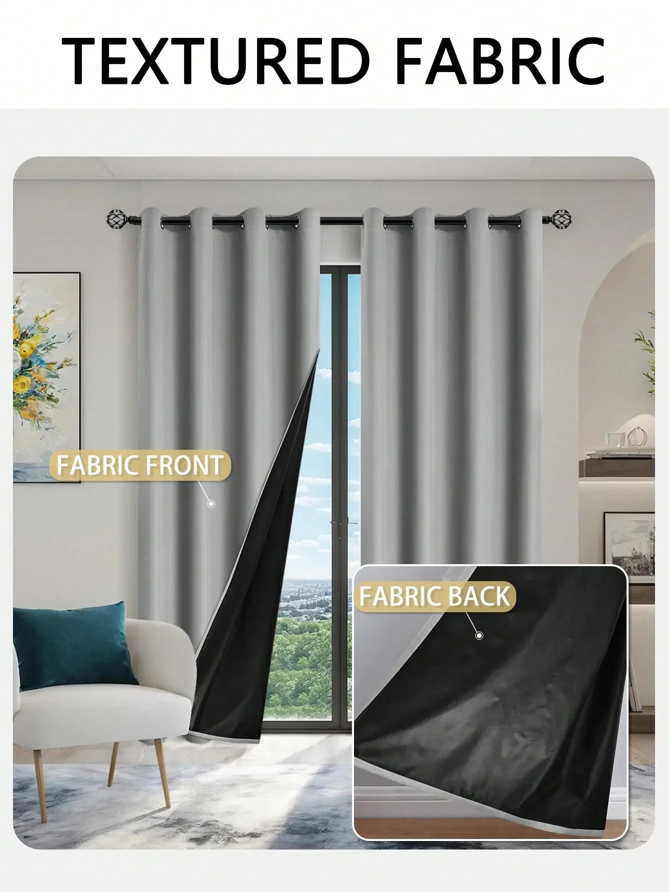 Solid Blackout Curtain with Grommets – Bedroom Privacy Drapes
